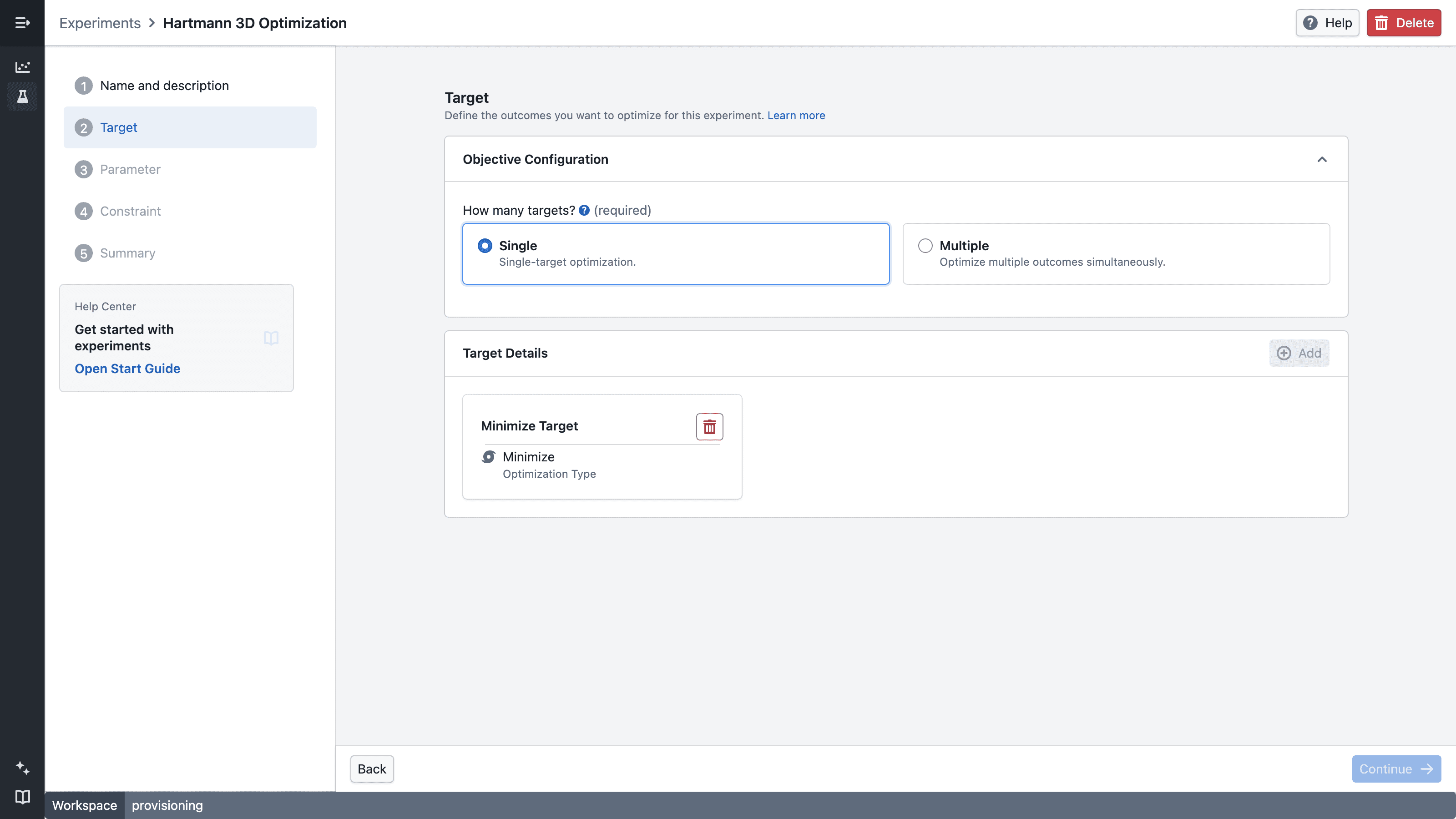 Create Targets Screenshot